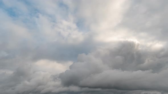 Timelapse sky and grey clouds in rainy weather Thunderous clouds Summer Rainy