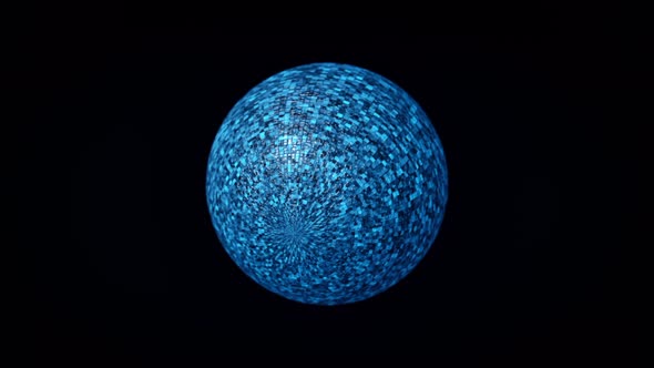 Blue disco ball in nightclub with shiny effects