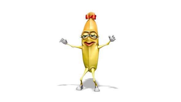 ms, Banana - Looped Dance on White Background