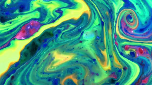 Colorful Chaos Ink Spread In Liquid Paint alt