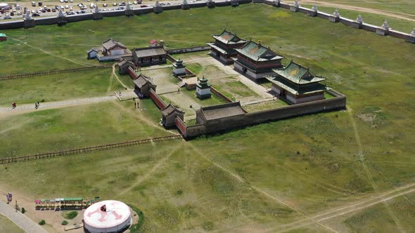 Aerial View of Kharkhorin Erdene Zuu Monastery