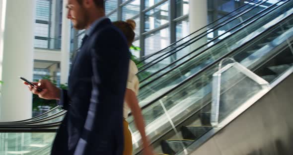 Young business people in a modern office building