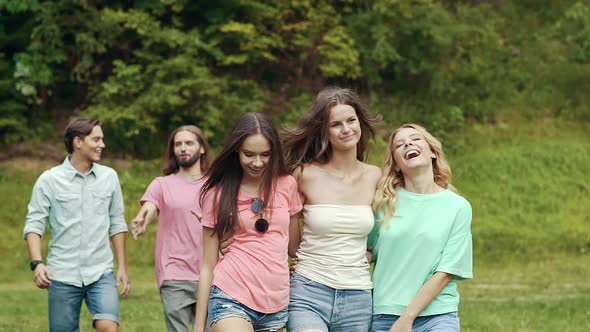 Happy People Having Fun, Enjoying Time Together Outdoors