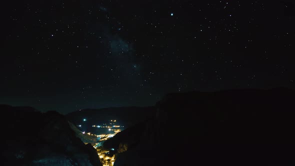 City Lights and Stars Time-Lapse