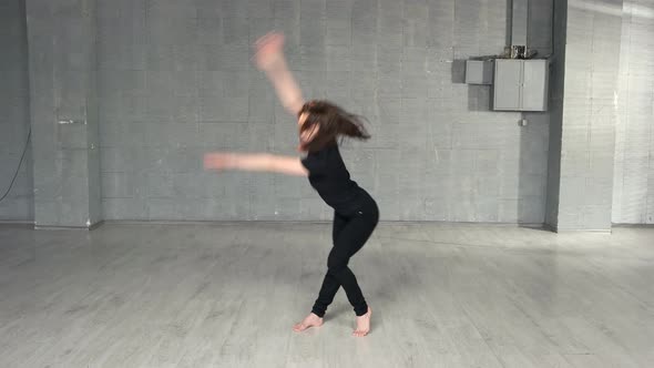 Young Female Dancer Performing Modern Dance