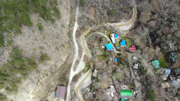 Aerial view of the village from drone.