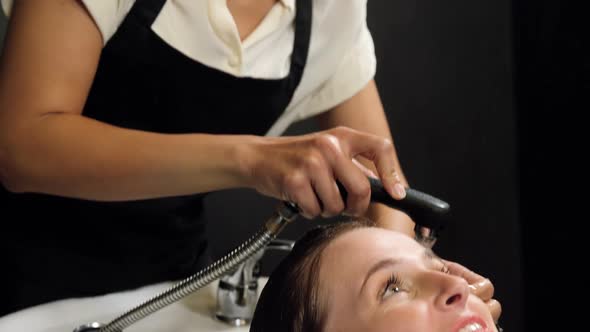 Woman getting her hair wash