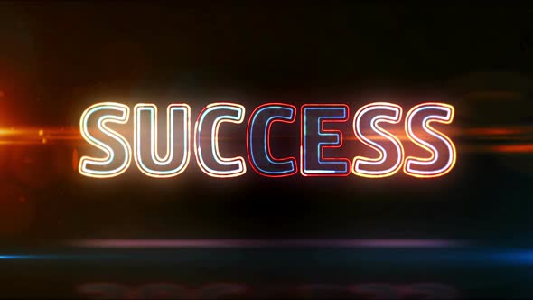 Success neon abstract loopable concept