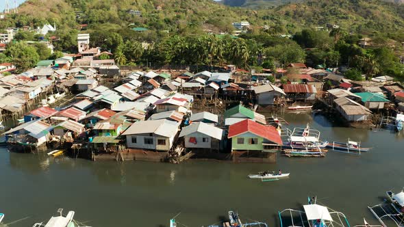 Fishermen Houses on the Water, Philippines, Palawan