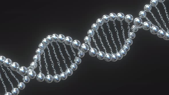 DNA Molecule Model Made of Metal Balls alt