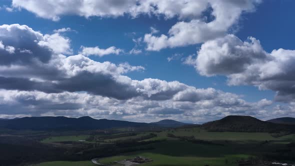 Timelapse of Majestic Clouds Shining Through the Colorful Blue Sky