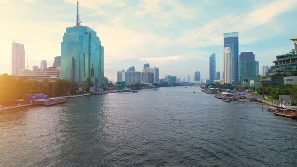 4K UHD : Bangkok thailand aerial city view drone footage over the city.