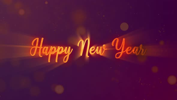 Happy New Year Red and Gold Background