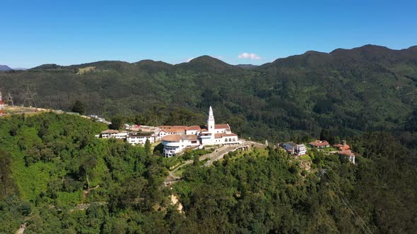 The Monserrat Mountain with Church in Bogota Colombia