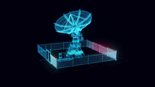 Radio Telescope Hologram Rotating 4k alt