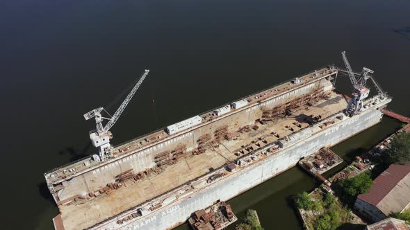 Large Floating Dry Dock for Ship Repairs in Nikolaev