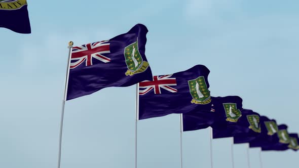 Virgin Islands Uk Row Of Flags 