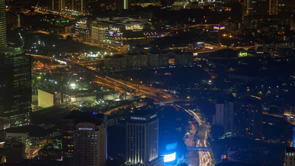 Kuala Lumpur Night Timelapse Road Traffic Cityscape, Malaysia alt