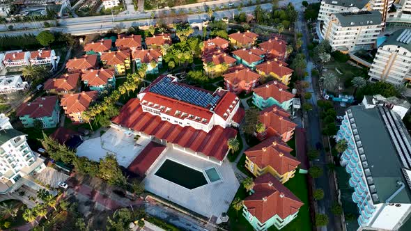 Complex of cottages on the beach