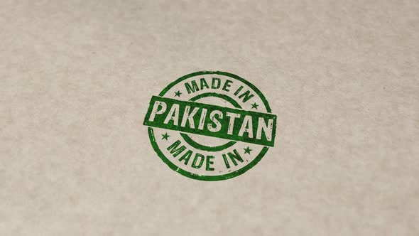 Made in Pakistan stamp and stamping