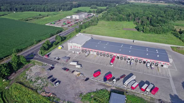 Semi Trucks Loading Cargo Containers alt