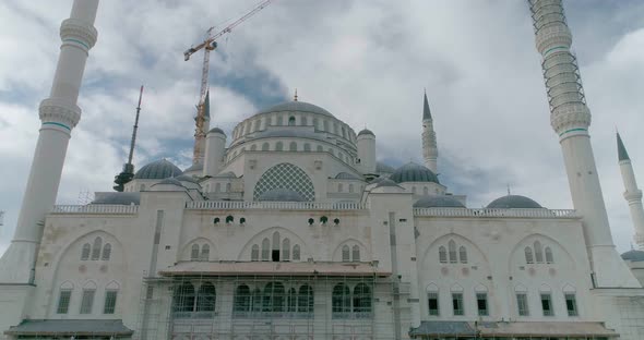 Istanbul Camlica Mosque Construction And Marmara Sea 