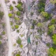 Flight Over a Mountain River and a Trail to a Gorge Among a Coniferous Forest - VideoHive Item for Sale