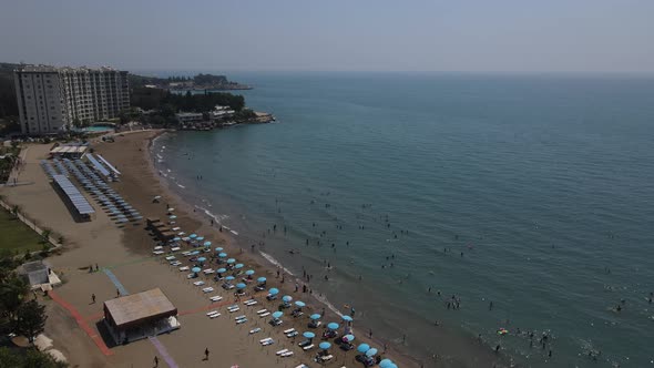 Beach Hotel Sunbed People Swim