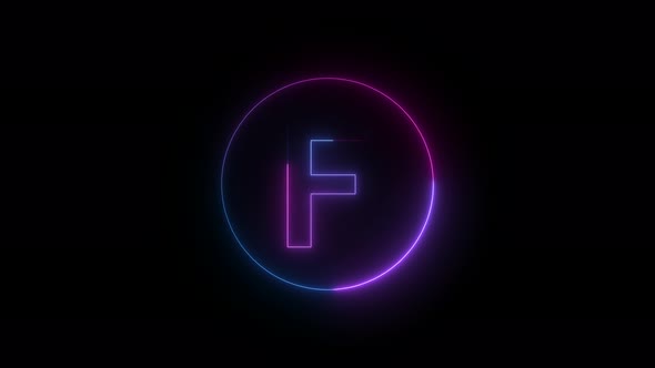 Neon F Letter Intro Animation