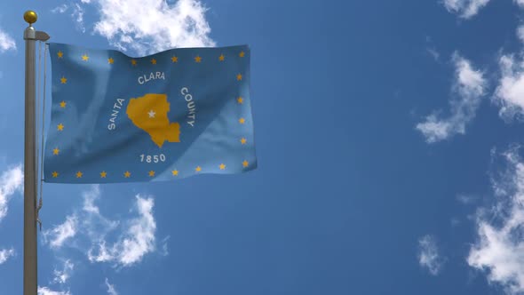 Santa Clara County Flag California (Usa) On Flagpole