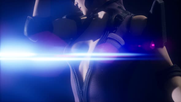 Cyberpunk Young Woman, Futuristic Style alt