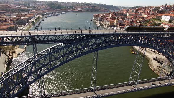 Subway Train In Porto Bridge