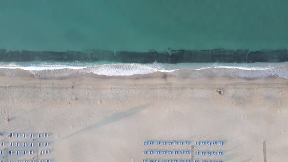 Aerial View of the Beach at the Seaside Resort Town, Turkey