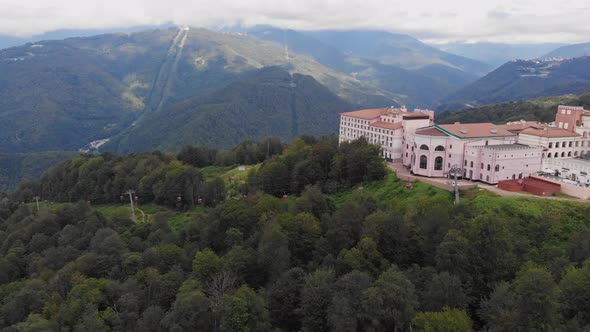 Hotel and Houses in the Ski Resort in Summer