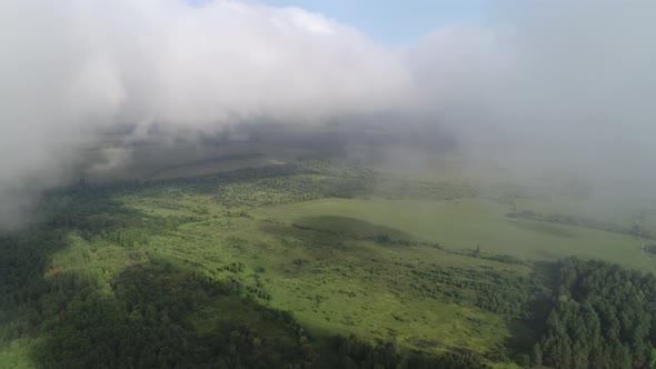 Fast Flight and Rise Through a Layer of Cumulus Clouds