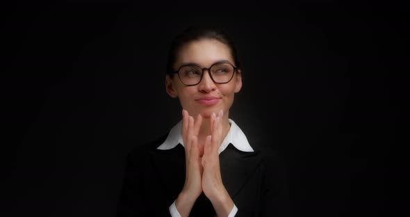 Cunning Business Woman is Thinking About Something