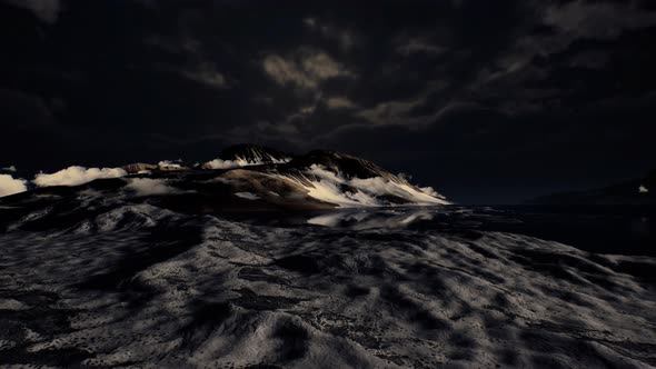 Dramatic Landscape in Antarctica with Storm Coming