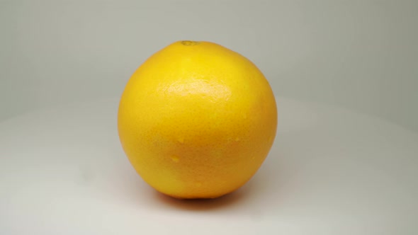 Fresh Orange Fruits Rotating and Spinning in the Turntable With White Background - Close Up Shot