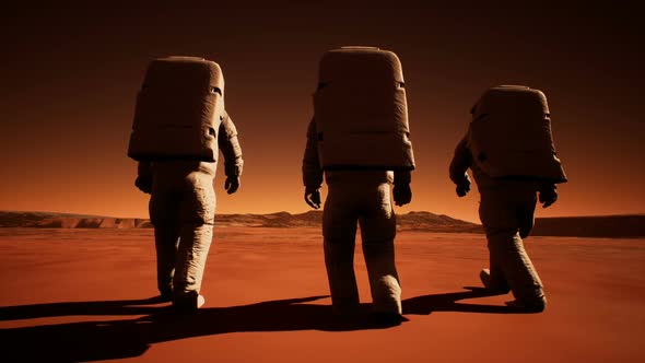 Astronauts Walk on Mars