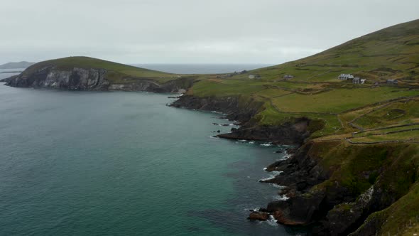 Fly Above Rugged Sea Coast