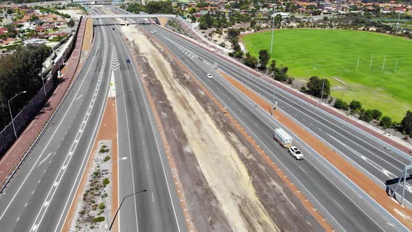 Aerial View of a Busy Freeway in Australia