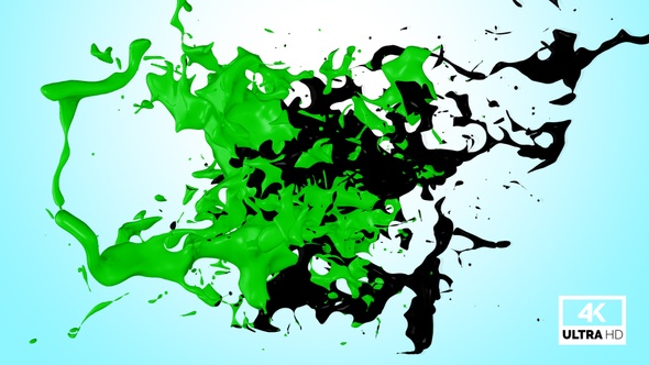 Green & Black Mixed Color Stream Splash Collision