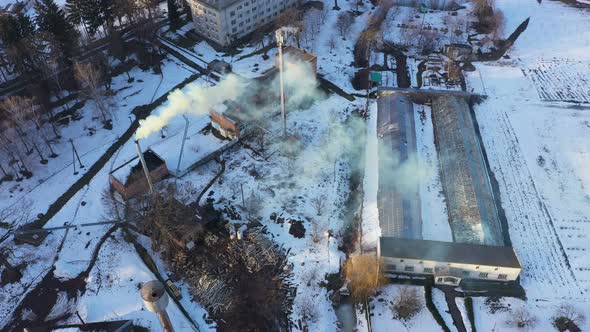 Aerial V Iew Smoke From The Boiler Room