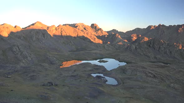 First Sunrise Lights on the Mountains