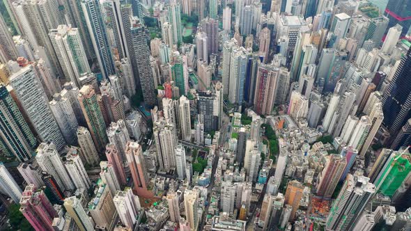 Top view of Hong Kong city