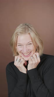 Portrait of Adult Woman Smiling at Camera