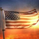 America USA Flag Backlit At Beautiful Sunrise Loop Slow Motion - VideoHive Item for Sale