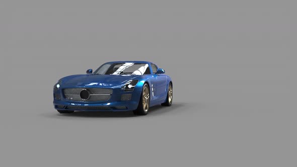 blue car on a uniform gray background