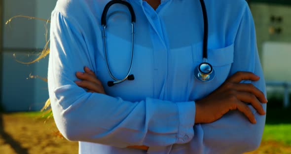 Veterinarian doctor standing with arms crossed 4k