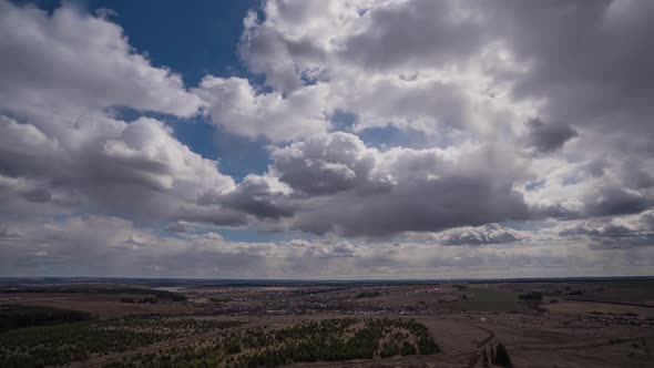 Blue Sky White Clouds Background Timelapse